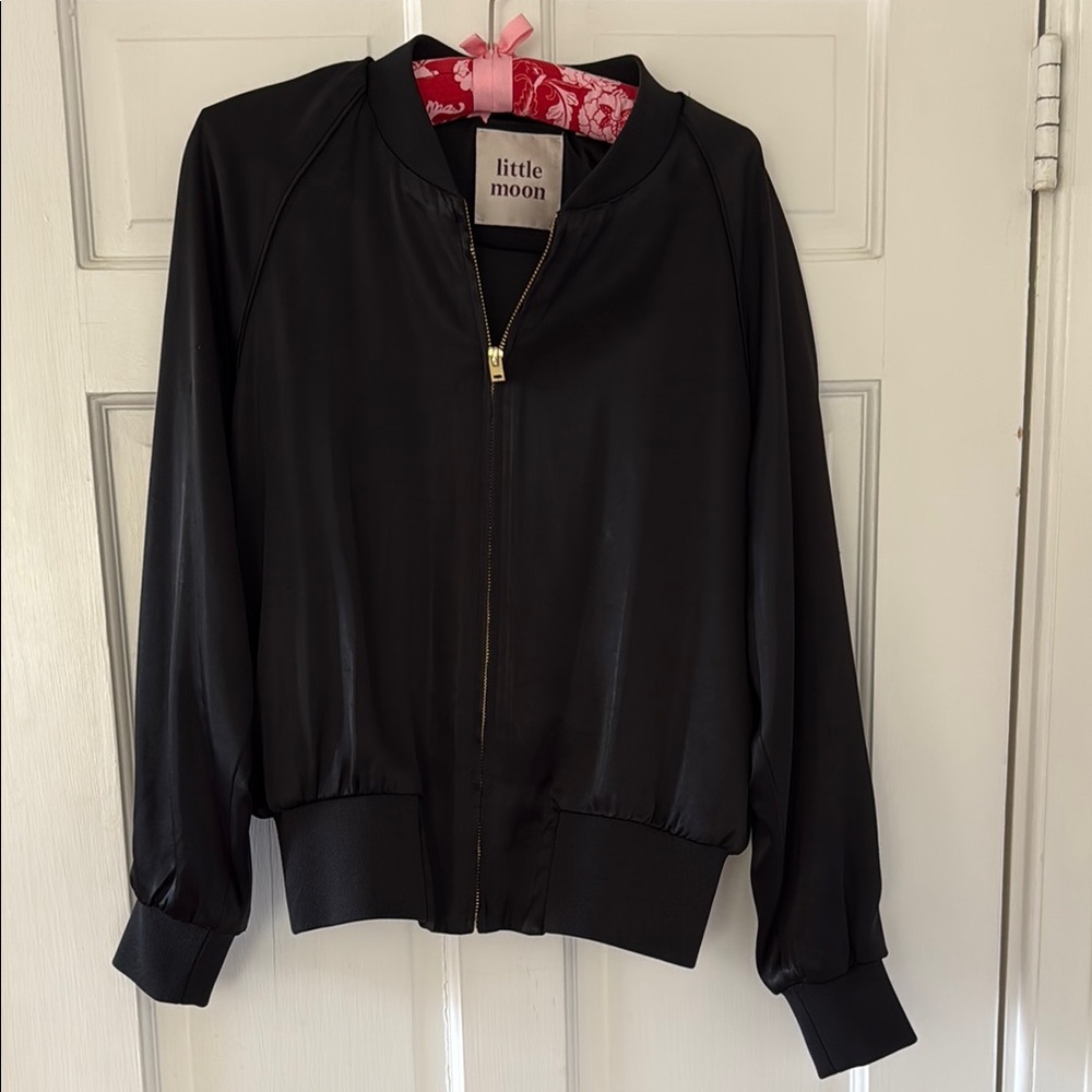 Aritzia - Little Moon Black Bomber Jacket Versatile Style
